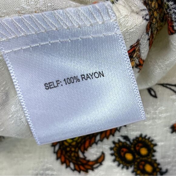 Jane & Delancey Paisley Floral Pattern Block Peasant Blouse Small - Picture 10 of 12